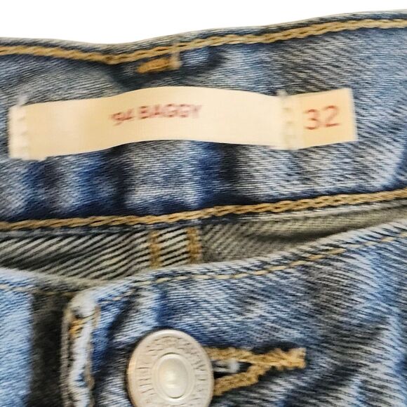 Levi's 94 Baggy Wide Leg Jeans Women 32 x 31 Blue Skater Retro Loose - Picture 5 of 10